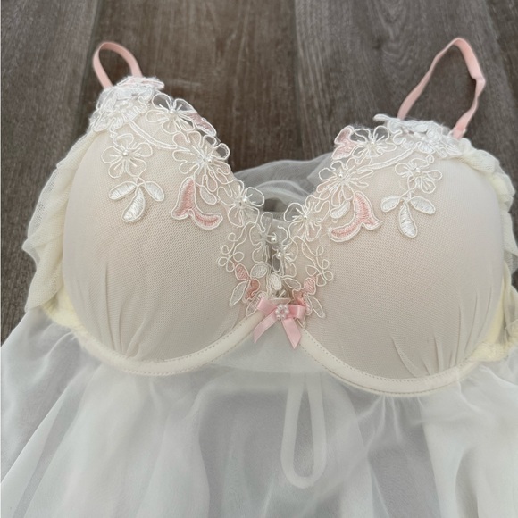 NWT In Bloom by Jonquil Chic Cream Lace Chemise Set - Picture 3 of 5